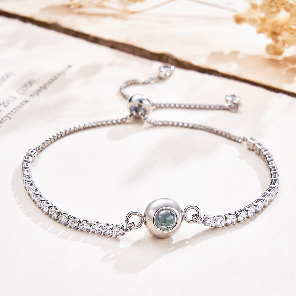 Custom Photo Projection Bracelet Diamond Chain Valentine's Day Gift