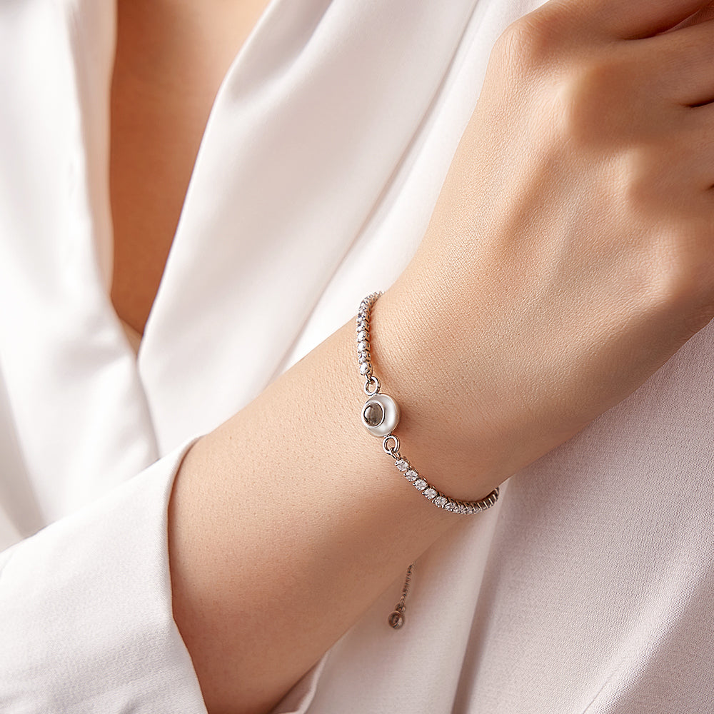 Custom Photo Projection Bracelet Diamond Chain Valentine's Day Gift