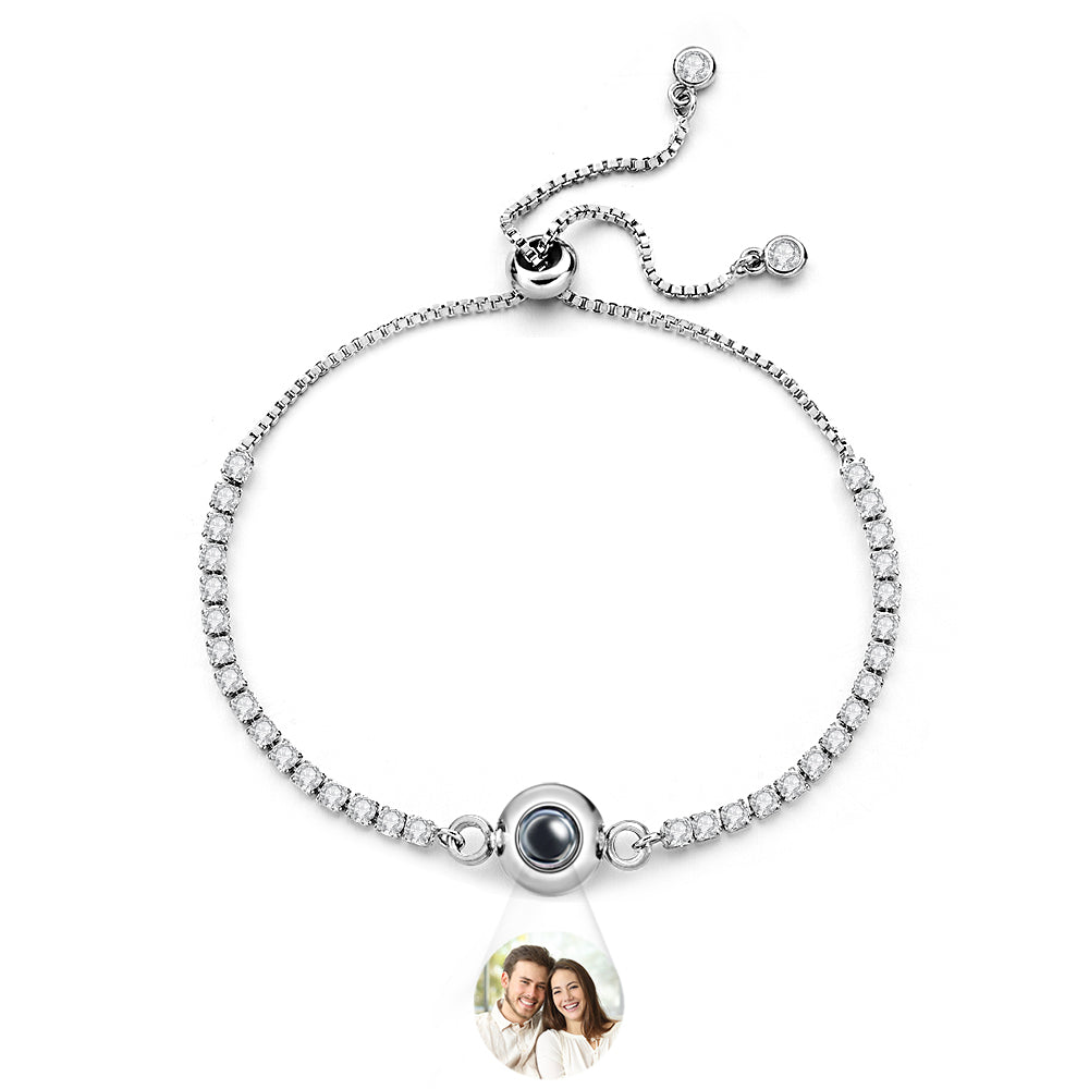 Custom Photo Projection Bracelet Diamond Chain Valentine's Day Gift