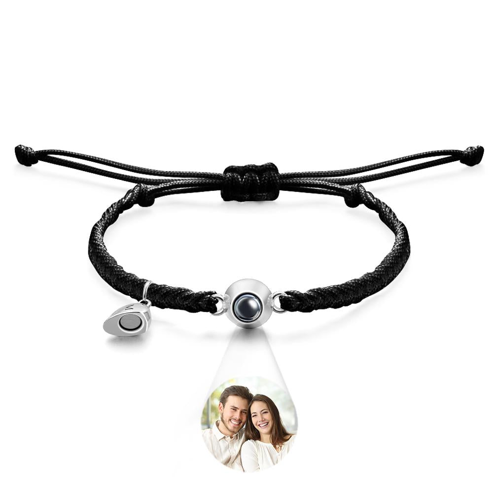 Custom Projection Bracelet Custom Letter Woven Heart Magnetic Couple Gift