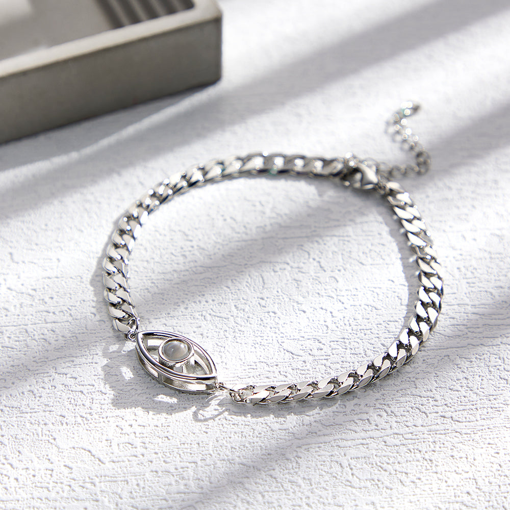 Custom Projection Bracelet Cuban Chain Metal Gift for Boyfriend