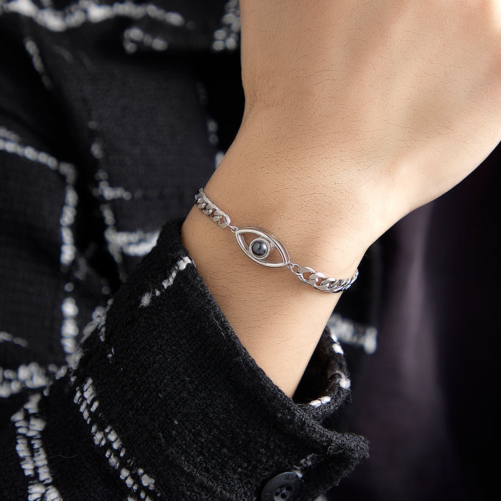 Custom Projection Bracelet Cuban Chain Metal Gift for Boyfriend
