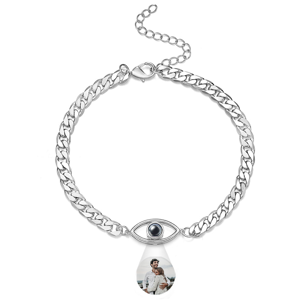 Custom Projection Bracelet Cuban Chain Metal Gift for Boyfriend