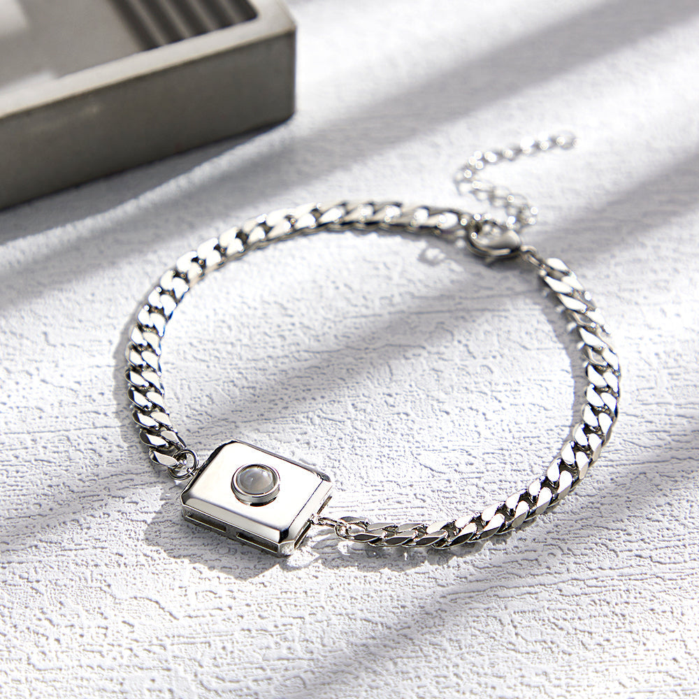 Custom Projection Bracelet Cuban Chain Simple Gift for Men