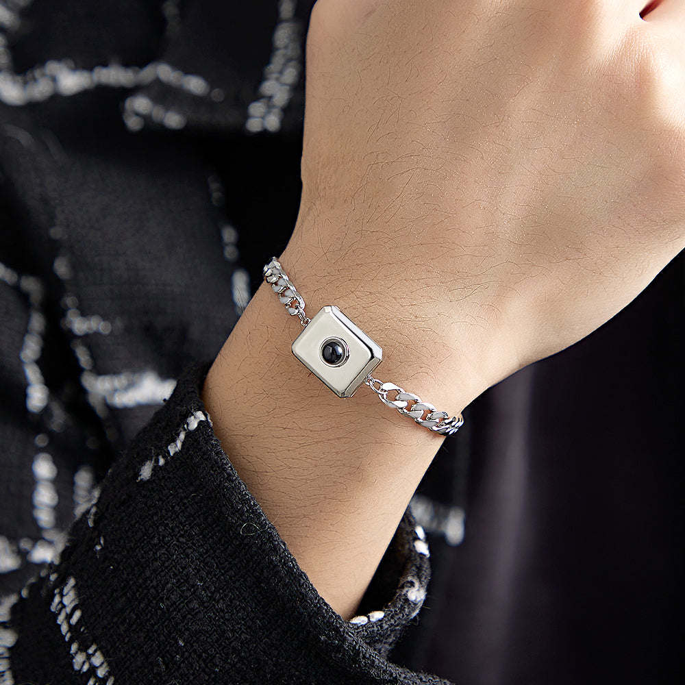 Custom Projection Bracelet Cuban Chain Simple Gift for Men