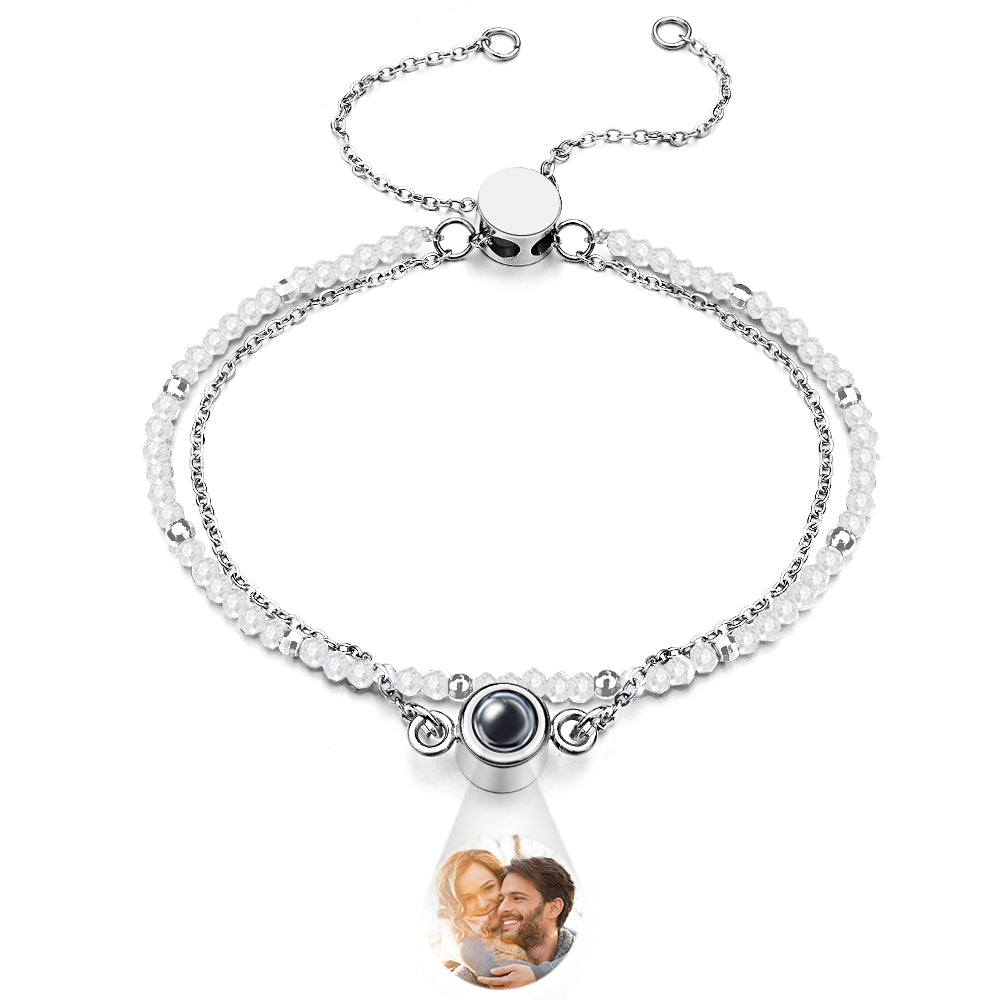 Personalized Photo Projection Crystal Double Layers Bracelet