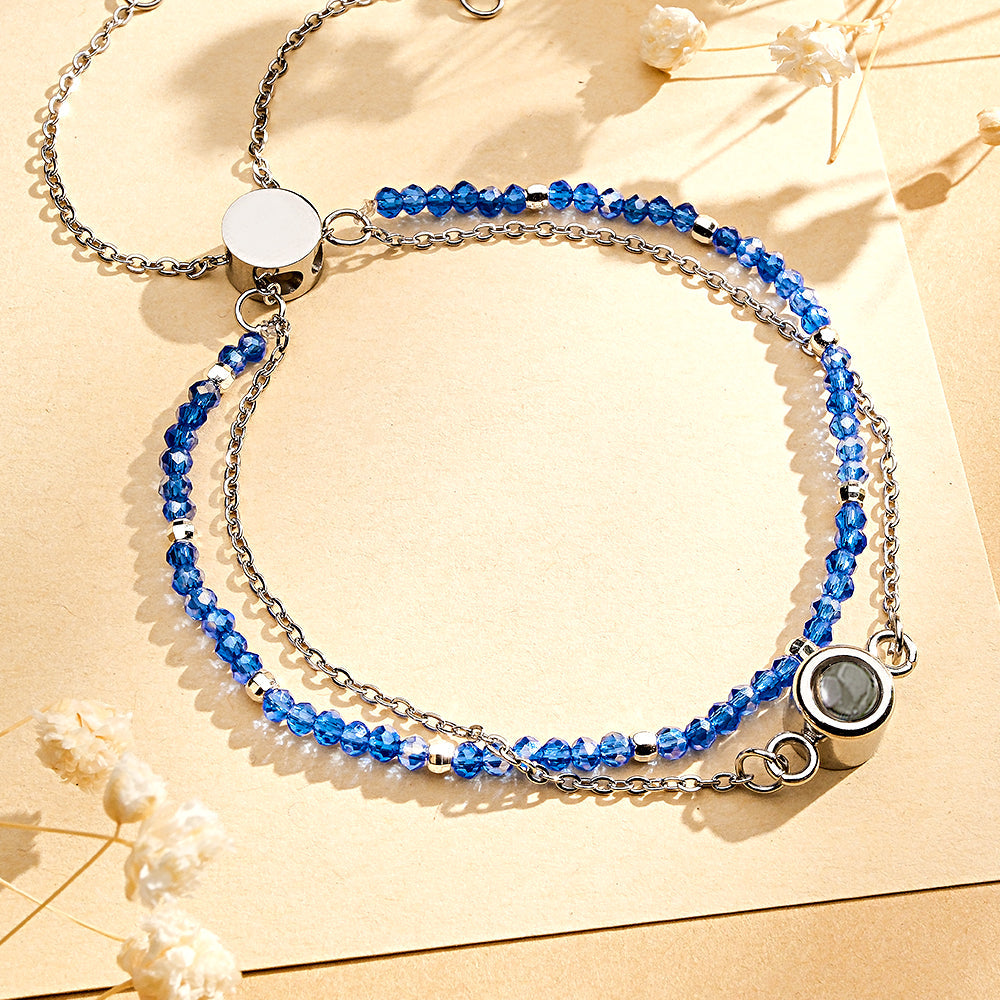 Personalized Photo Projection Crystal Double Layers Bracelet
