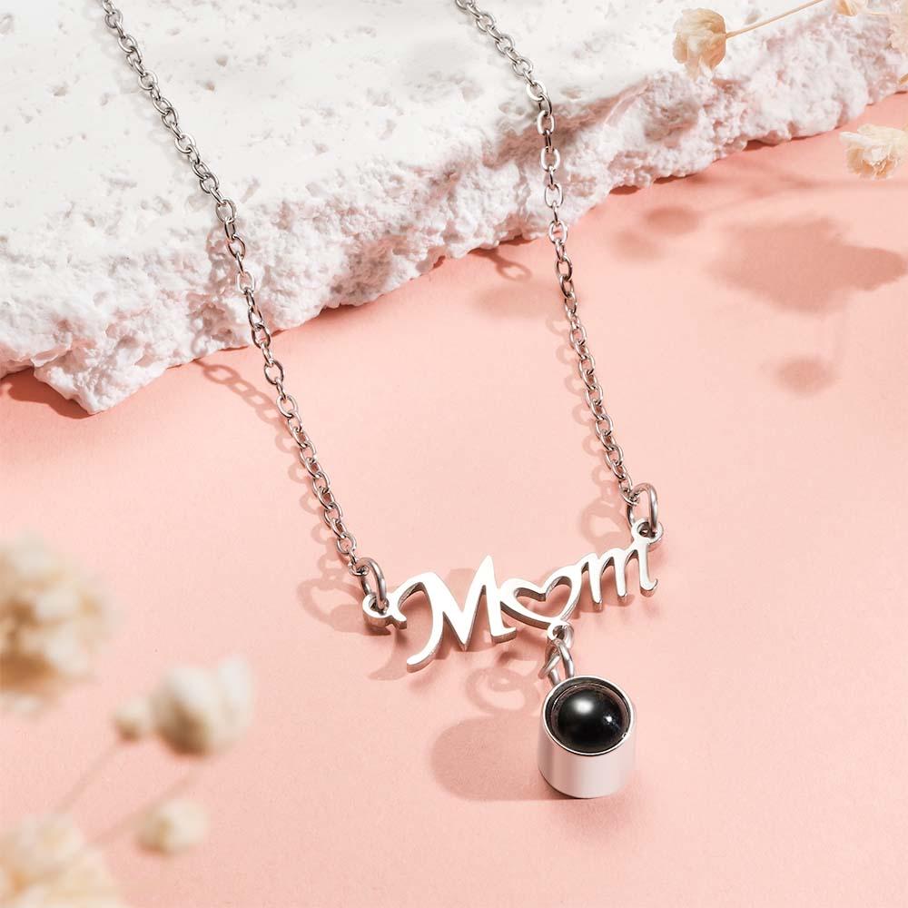 Custom Photo Projection Love Heart Mom Theme Jewelry Pendant Gift For Mom