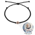 Personalized Photo Projection Bracelet Braided Black Rope Circle Bracelet Memorial Gift for Father's Day