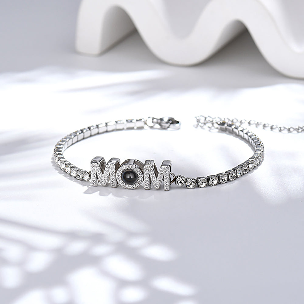 Personalized Projection MOM Tennis Bracelet Simple Diamond Mother's Day Gifts