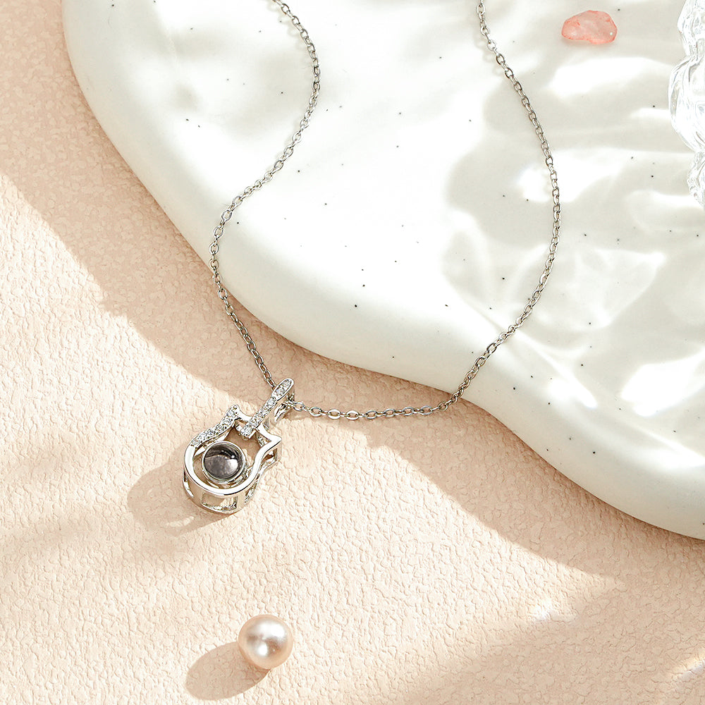 Personalized Guitar Design Projection Necklace Gift for Guitar Lovers