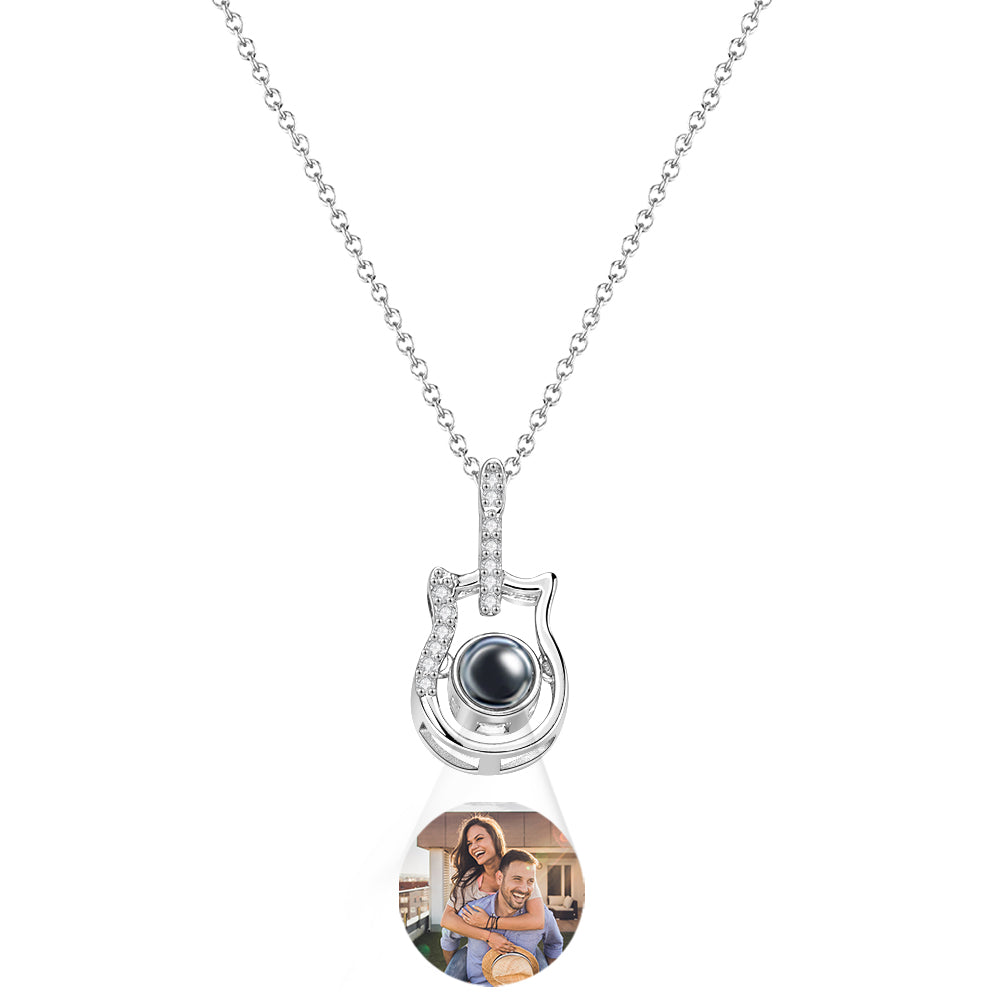Personalized Guitar Design Projection Necklace Gift for Guitar Lovers