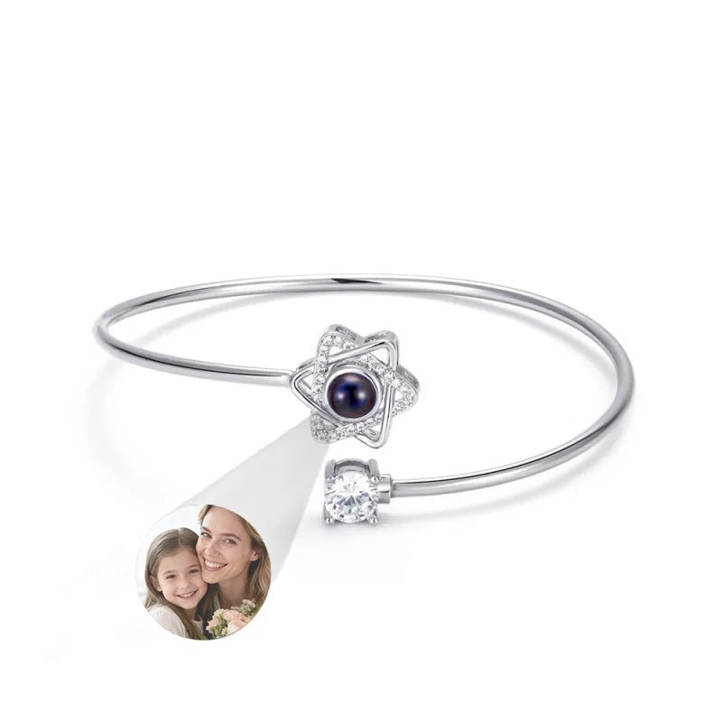 Custom Projection Bracelet Personalized Photo Bracelet Heart Jewelry Mother's Day Gift for Mom