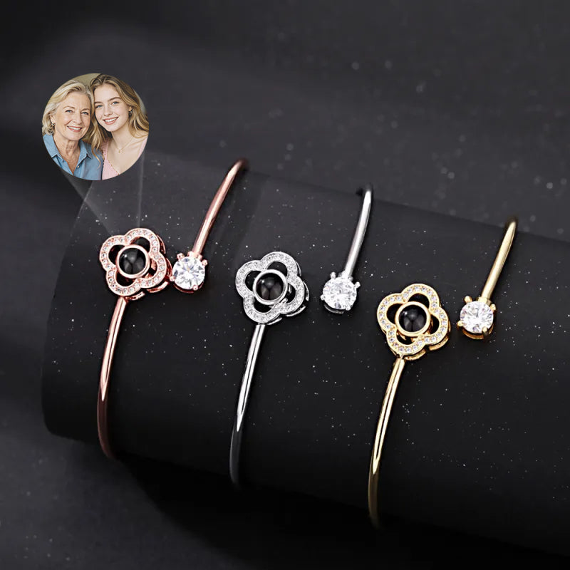 Custom Projection Bracelet Personalized Photo Bracelet Heart Jewelry Mother's Day Gift for Mom
