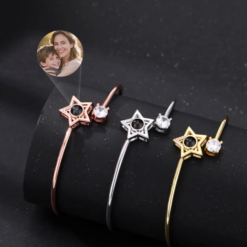 Custom Projection Bracelet Personalized Photo Bracelet Heart Jewelry Mother's Day Gift for Mom