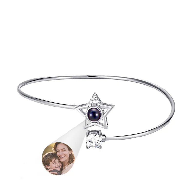 Custom Projection Bracelet Personalized Photo Bracelet Heart Jewelry Mother's Day Gift for Mom