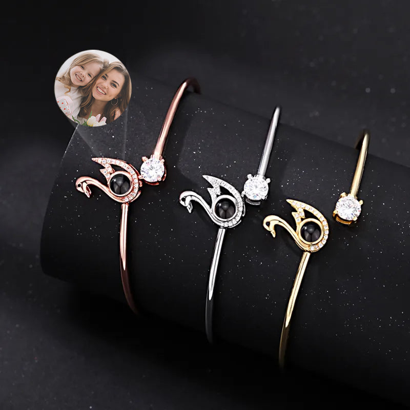 Custom Projection Bracelet Personalized Photo Bracelet Heart Jewelry Mother's Day Gift for Mom