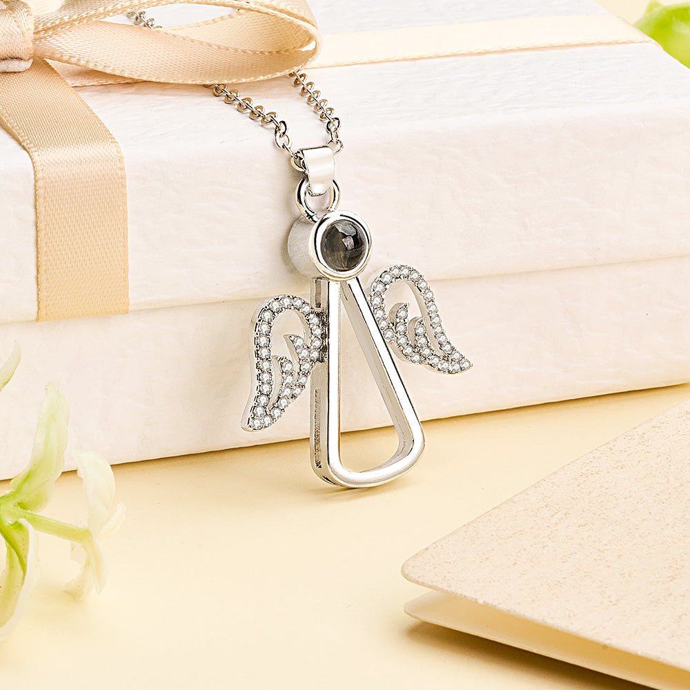 Angel Photo Necklace Personalized Projection Necklace Christmas Gifts