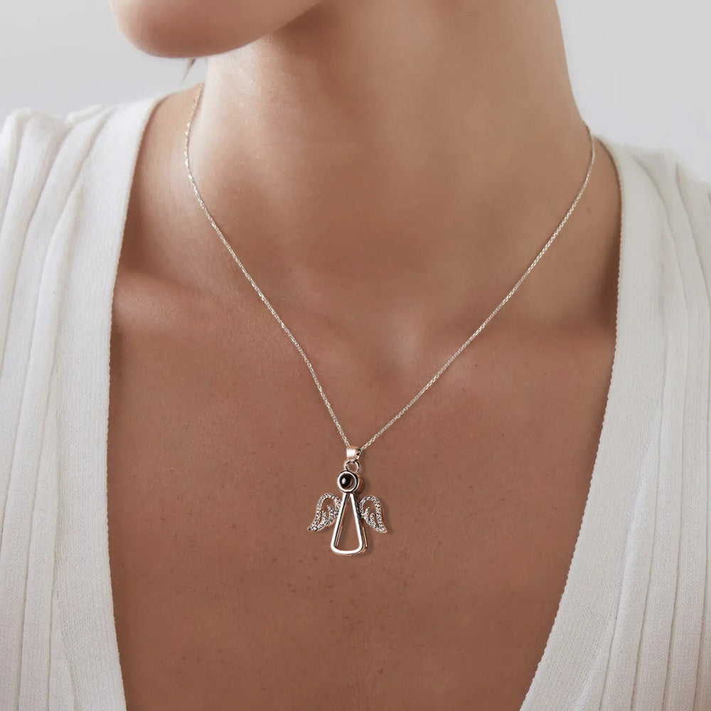 Angel Photo Necklace Personalized Projection Necklace Christmas Gifts