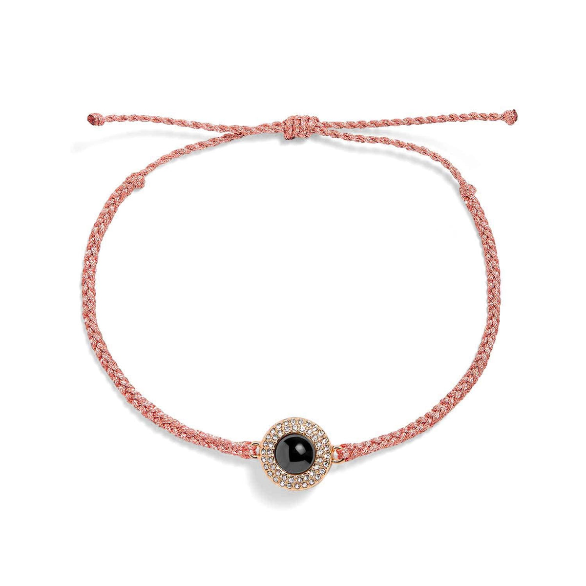 Personalized Pavé Circle Photo Bracelet