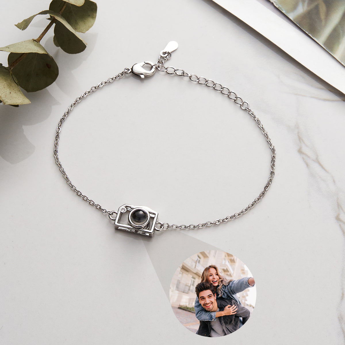 Custom Photo Bracelet Projection Creative Camera Shape Gifts Anniversary Gifts for Her