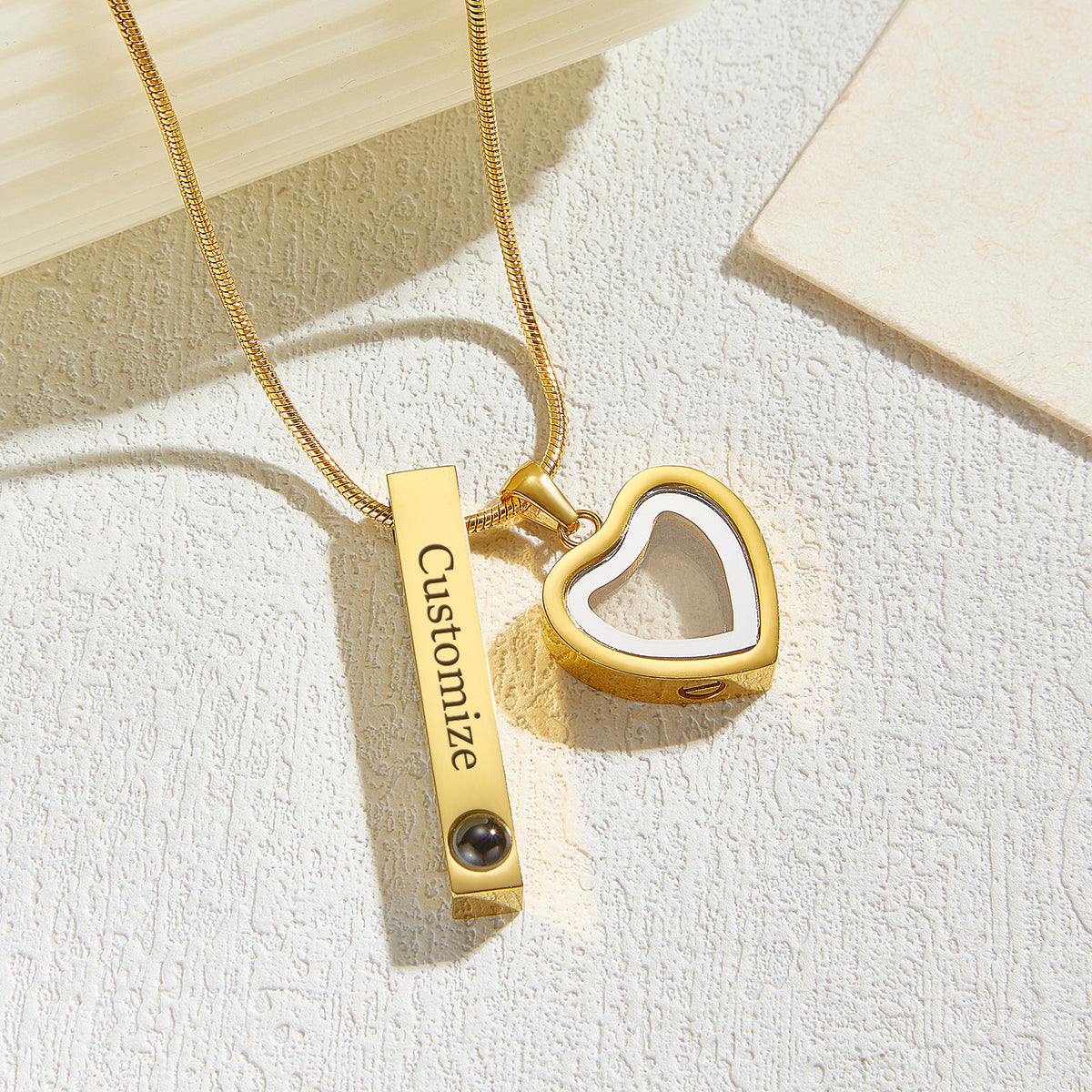 Pet Ashes Projection Necklace Spotify Code Necklace Glass Pendant Heart-Shaped Urn Necklace Custom Photo Stainless Steel Necklace For Pet Lover