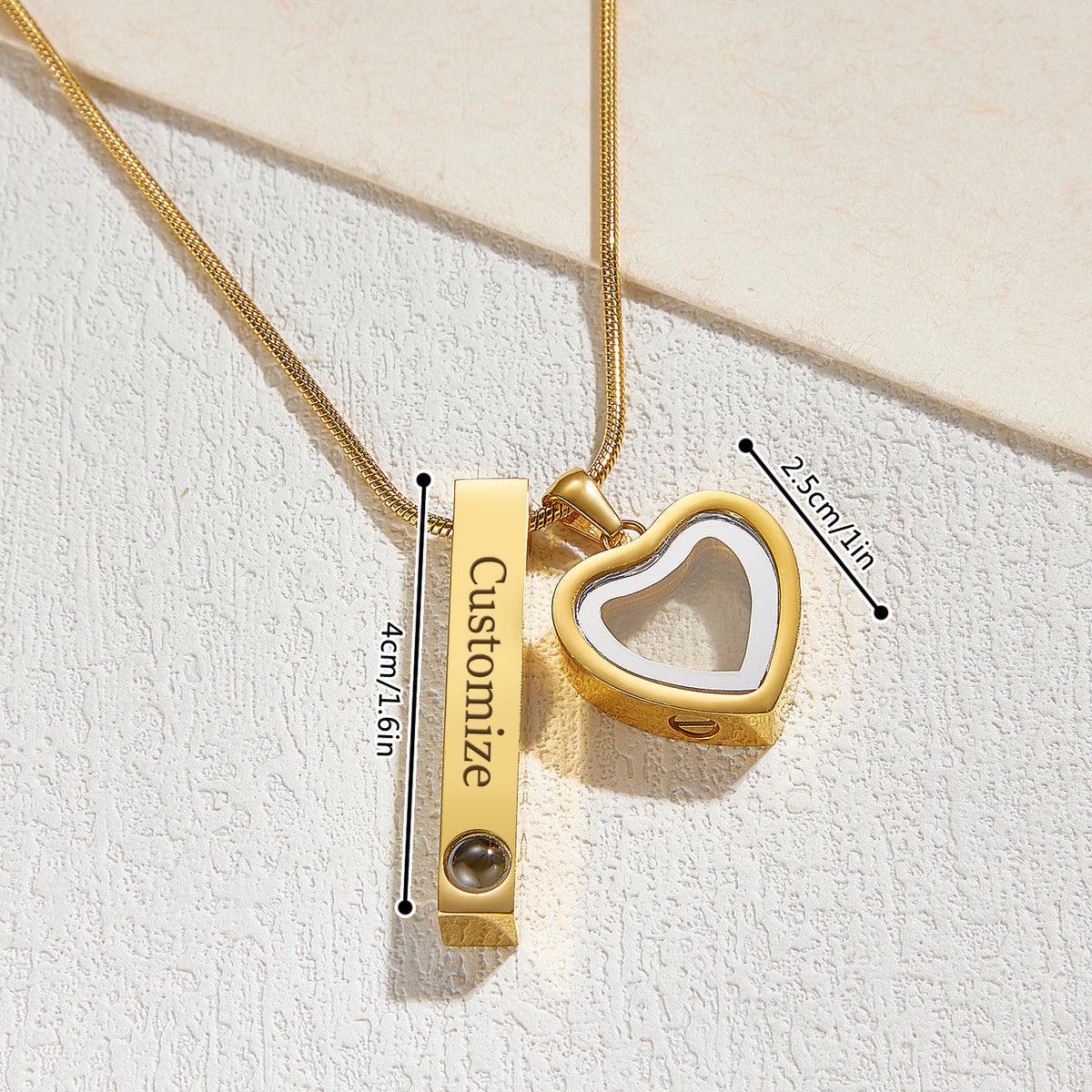 Pet Ashes Projection Necklace Spotify Code Necklace Glass Pendant Heart-Shaped Urn Necklace Custom Photo Stainless Steel Necklace For Pet Lover