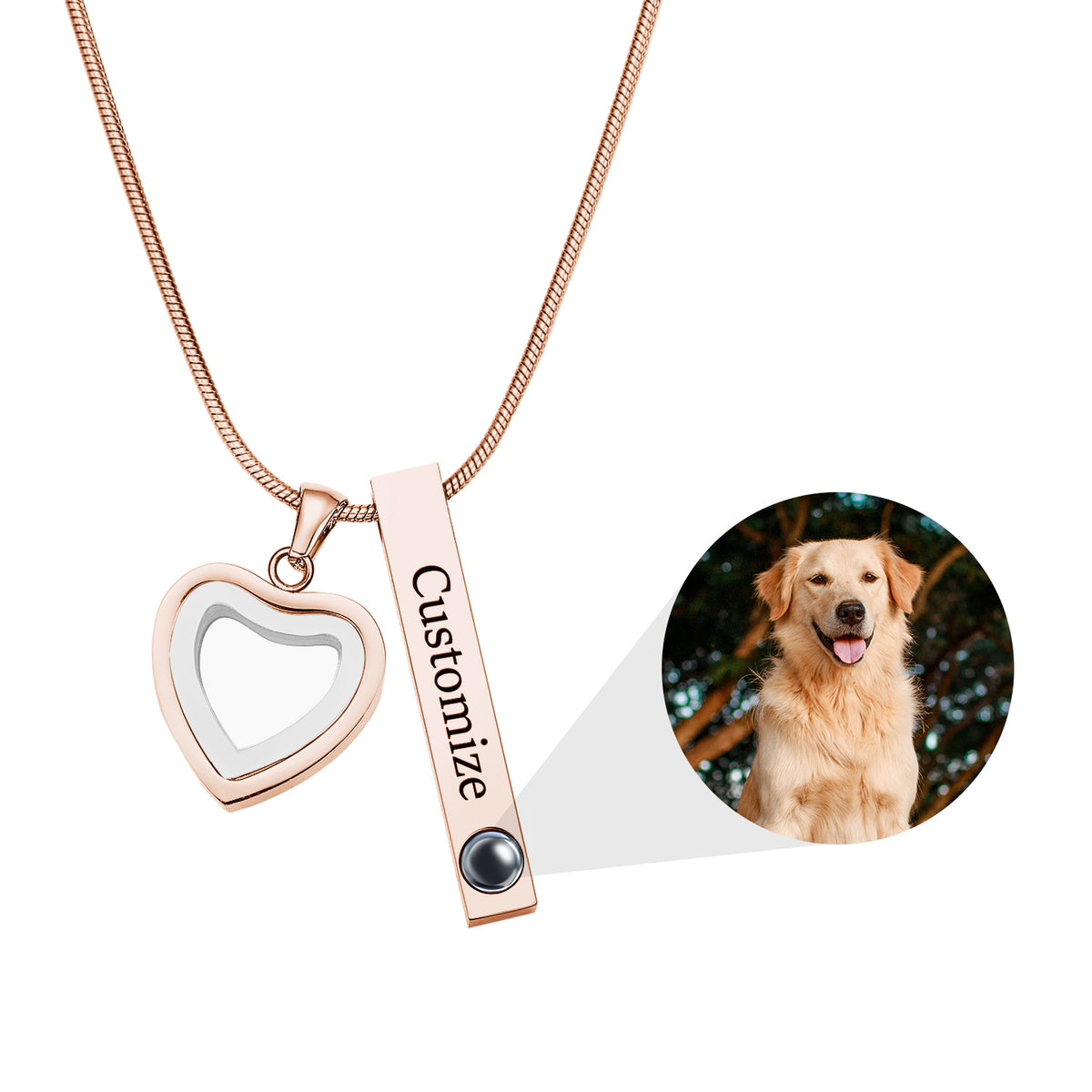 Pet Ashes Projection Necklace Spotify Code Necklace Glass Pendant Heart-Shaped Urn Necklace Custom Photo Stainless Steel Necklace For Pet Lover