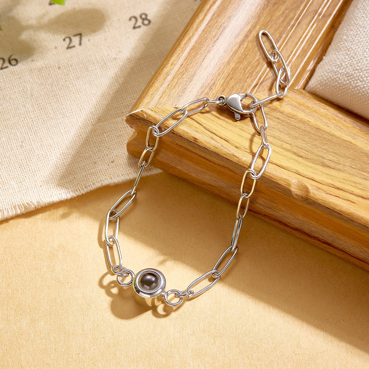 Custom Photo Projection Bracelet Round Projection Jewelry The Best Christmas Gift For Her