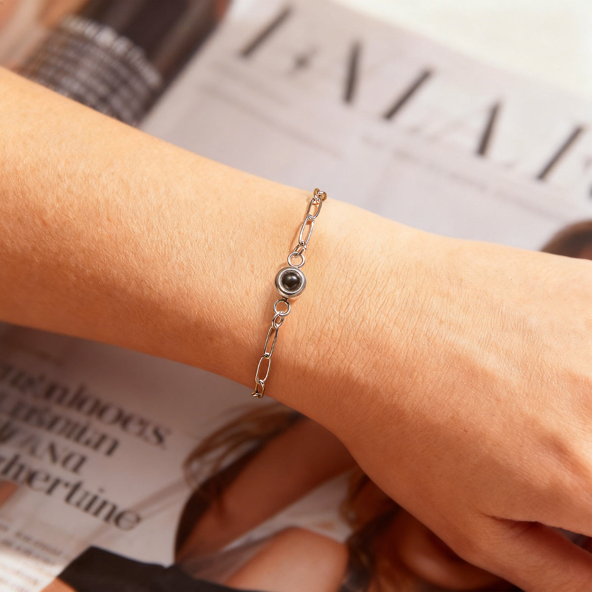 Custom Photo Projection Bracelet Round Projection Jewelry The Best Christmas Gift For Her