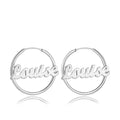 Custom Name Earrings Unique Gift Platinum Plated - Silver