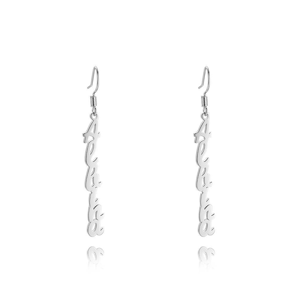 Name Earrings, Drop Earrings Silver Classic Style Unique Gift Platinum Plated