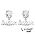 Personalized Name Earrings for Women with Birthstone Custom Name Dangle Earrings