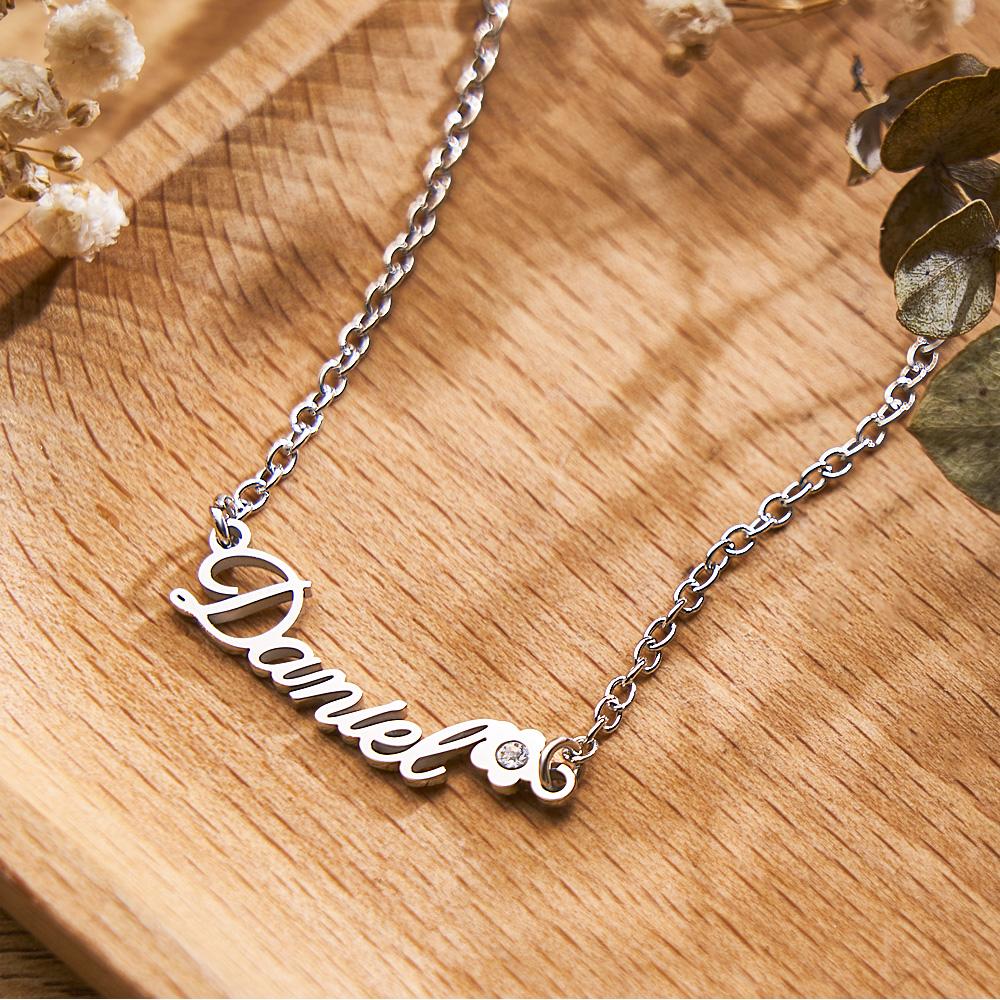 Custom Name Necklace Birthstone Flower Unique Gifts