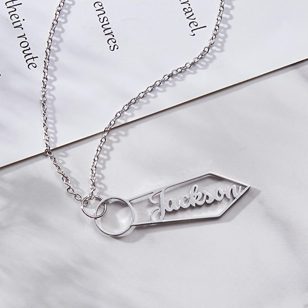 Custom Name Necklace Cartoon Tie Funny Gifts for Men