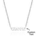 Custom Slanted Minimalist Name Necklace Dainty Couple Gift