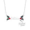 Custom Name Necklace Christmas Berries Unique Gift