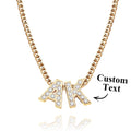 Custom Name Iced Cuban Necklace Trendy Initial Letter Necklace Jewelry Gifts For Her