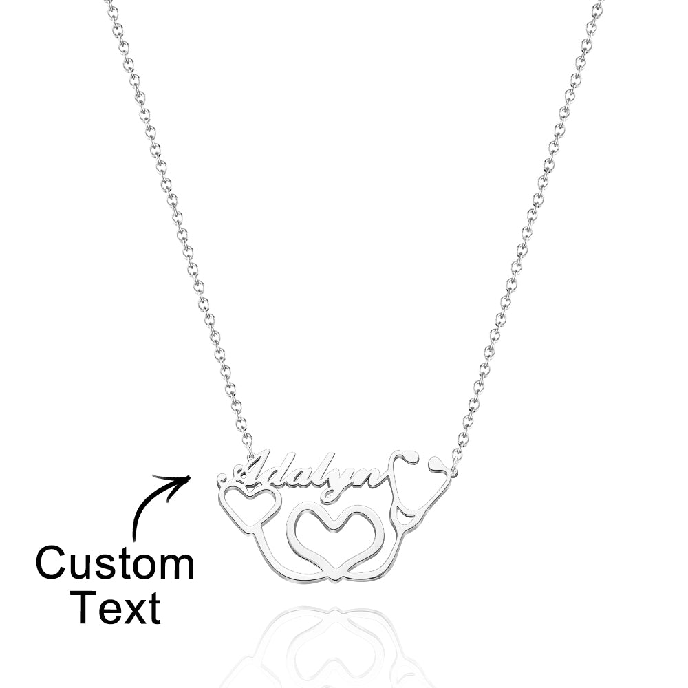 Personalized Heart-Shaped Stethoscope Necklace - Custom Name Medical Jewelry Gift for Healthcare Professionals