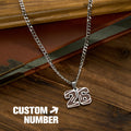 Custom Men's Number Necklace Stainless Steel Sports Pendant for Athletes & Football Lovers Personalized Player Jewelry Gift