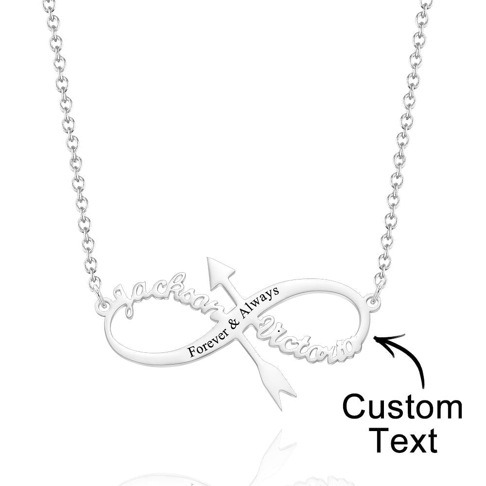 Custom Engraved Necklace Infinity Name Pendant Necklace Birthday Gift