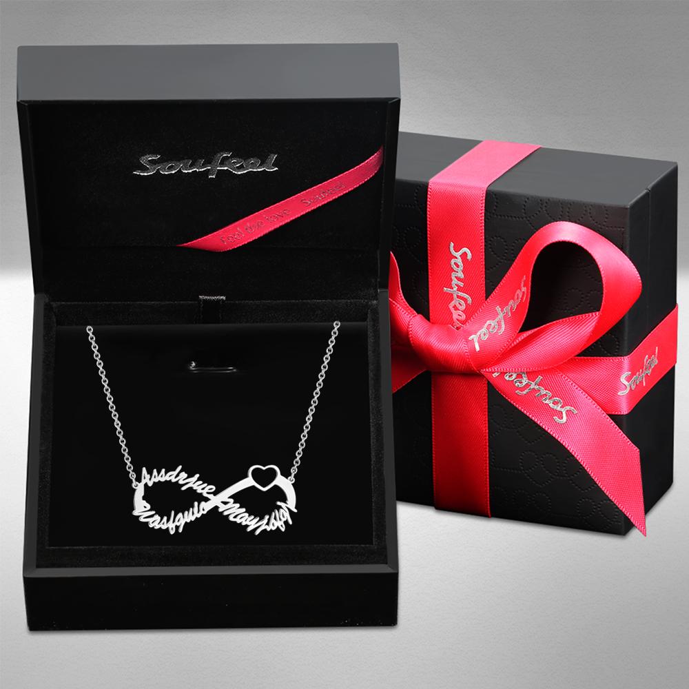 Silver Infinity Three Name Necklace