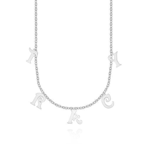 Personalized Name Necklace, Initial Letter Necklace 14k Gold Plated - Golden