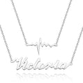"Our Love" Two Interconnected Chains Lightning Necklace Personalized Name Necklace