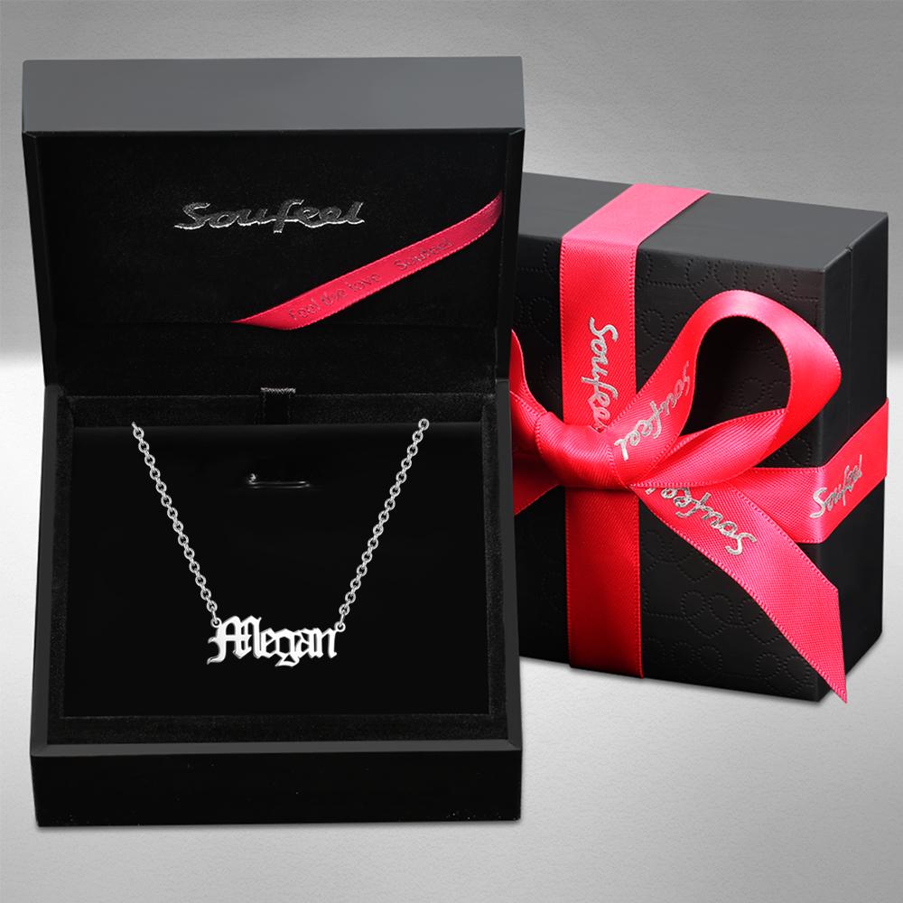 Personalized Name Necklace, Old English Name Necklace Best Gift - Silver