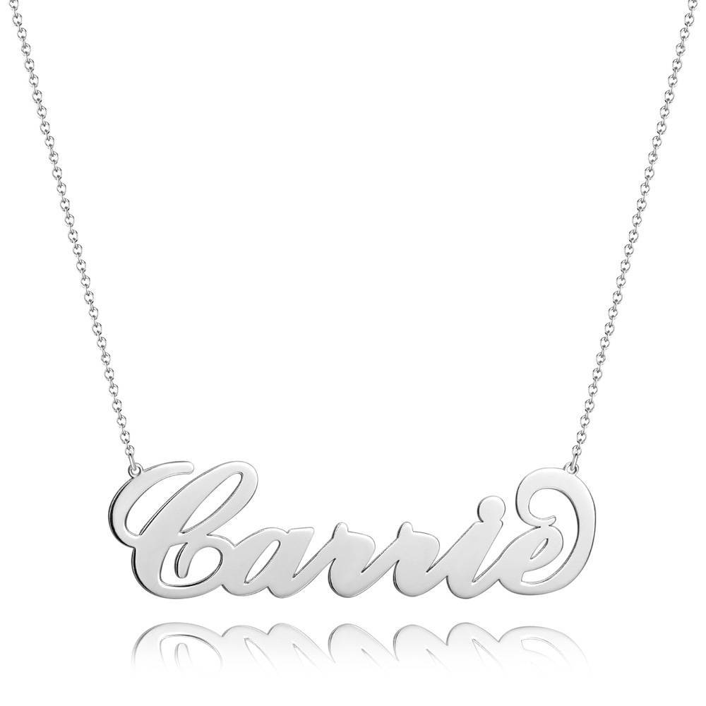 Personalized Large Name Necklace, Big Statement Necklace - Silver