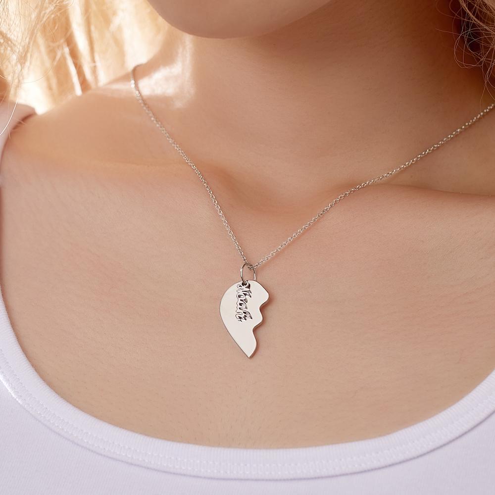 Custom Engraved Heart Necklace Memorial Couple's Gift