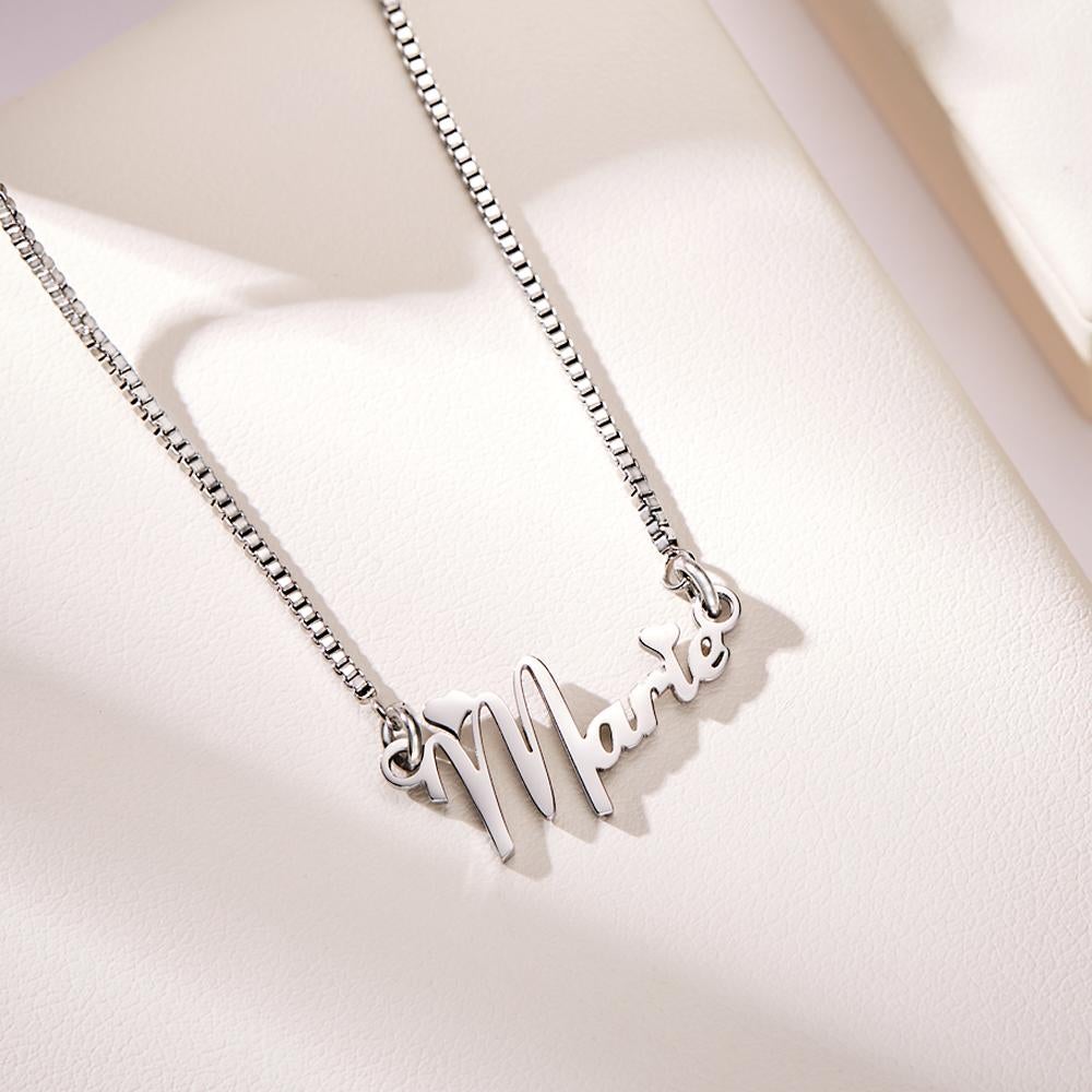 Custom Engraved Anniversary Plaque Silver Necklace Gift to Her