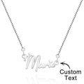 Custom Engraved Anniversary Plaque Silver Necklace Gift to Her