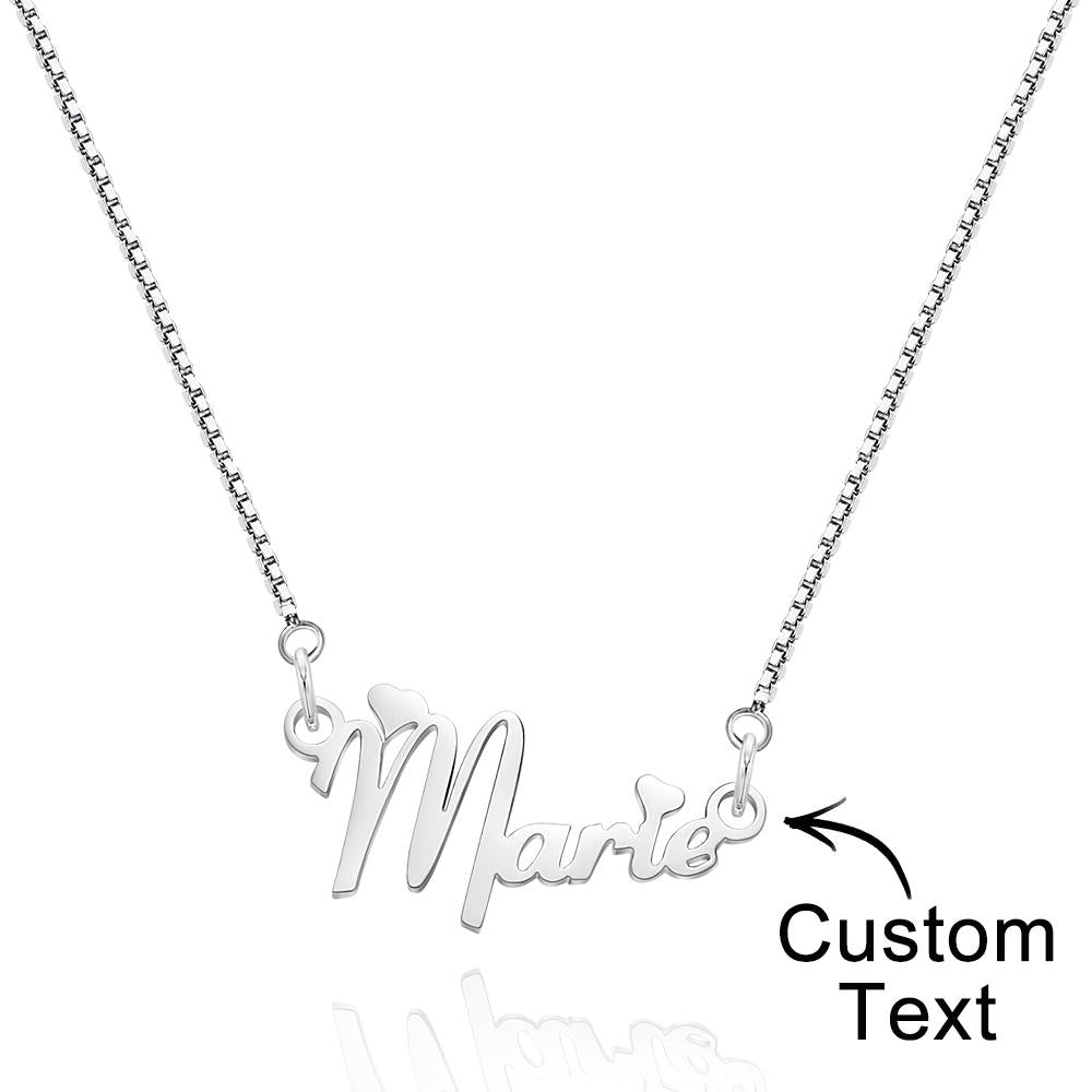 Custom Engraved Anniversary Plaque Silver Necklace Gift to Her